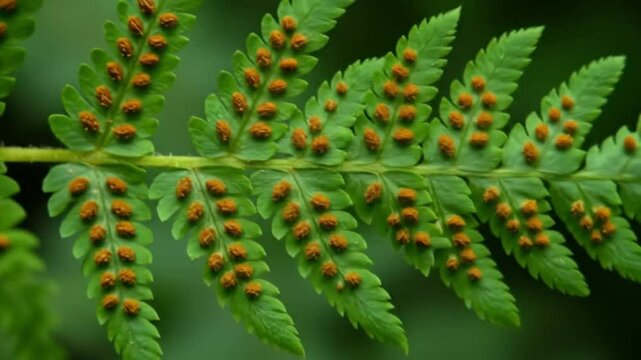 Fern fronds rusty spore clusters