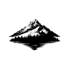 Fototapeta premium Mountain silhouette vector