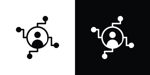 Fototapeta premium Affiliate marketing icon in flat black solid vector set