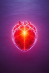 3D model of a glowing heart