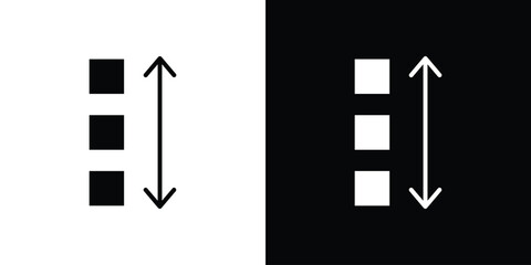 Apps sort icon in flat black solid vector set