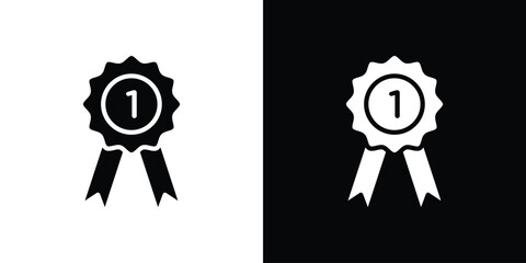 Badge icon in flat black solid vector set