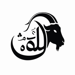 Eid ul Adha Calligraphy with Goat Head