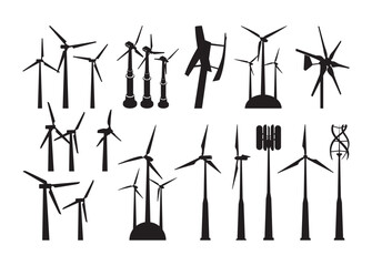 Wind Turbine vector, Wind Turbine Clipart, Wind Turbine silhouette	