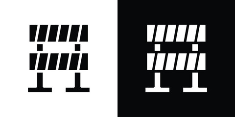 Barrier icon in flat black solid vector set
