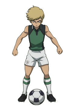 Fototapeta Anime Football Hero Design   Bold Character Art with Athletic Pose