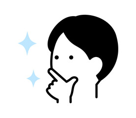 肌がきれいになった男性のアイコンイラスト　ベクター
