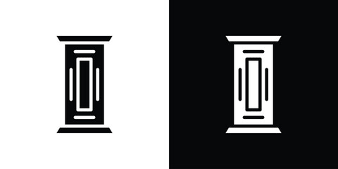 Candy-bar icon in flat black solid vector set