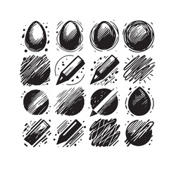 Fototapeta premium Black Brushstroke Vector Collection – Abstract Ink Strokes on White Background