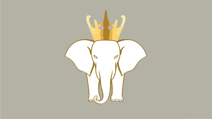 Golden Elephant Head with Crown