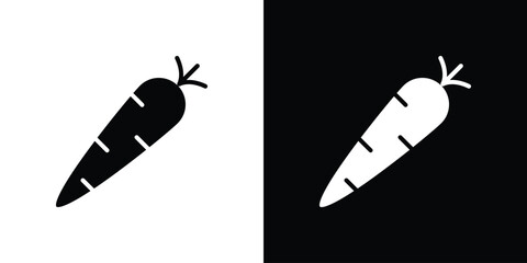 Carrot icon in flat black solid vector set