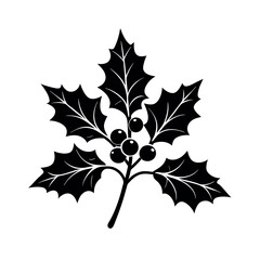 christmas holly leaves vector