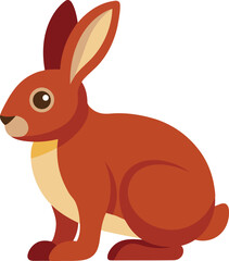 A beautiful vector illustration of brown rabbit, Colorful vector graphics art of brown rabbit, Cute brown rabbit vector illustration design