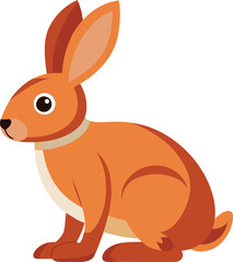 A beautiful vector illustration of brown rabbit, Colorful vector graphics art of brown rabbit, Cute brown rabbit vector illustration design