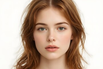 Fototapeta premium Close-up portrait of a young woman with natural beauty
