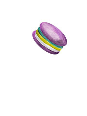This image showcases a delightful collection of illustrated sweets and desserts in digital watercolor technique.