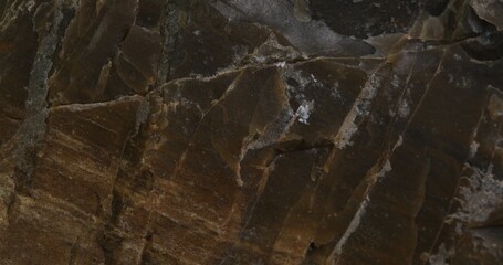 Close-up of Dark Brown Layered Sedimentary Rock Texture