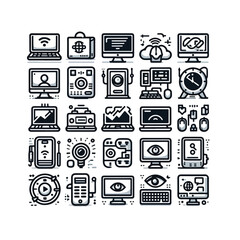 Business & Teamwork Line Icons Set – Outline Vector Symbols for Web and Management

