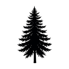 Obraz premium christmas pine tree silhouette