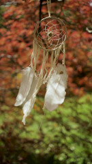 Dreamcatcher in breeze wind in the nature.