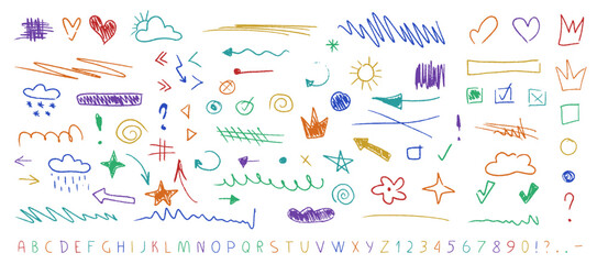 Crayon Alphabet and Underline Set
