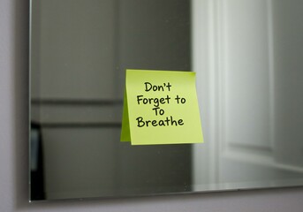 Inspirational Note on Mirror Encouraging Relaxation and Mindfulness