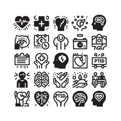 Lineal Fill Healthcare & Medical Icons Pack – Vector Illustration


