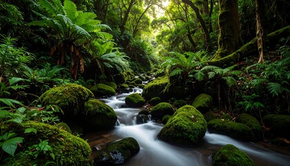 Lush Rainforest Stream.