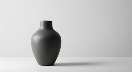 Elegant Dark Gray Ceramic Vase Minimalist Home Decor