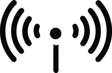 Black silhouette wireless connectivity signal icon showing connection on white background
