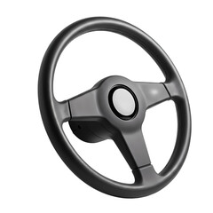 A Classic ThreeSpoke Steering Wheel isolated on transparent baackground