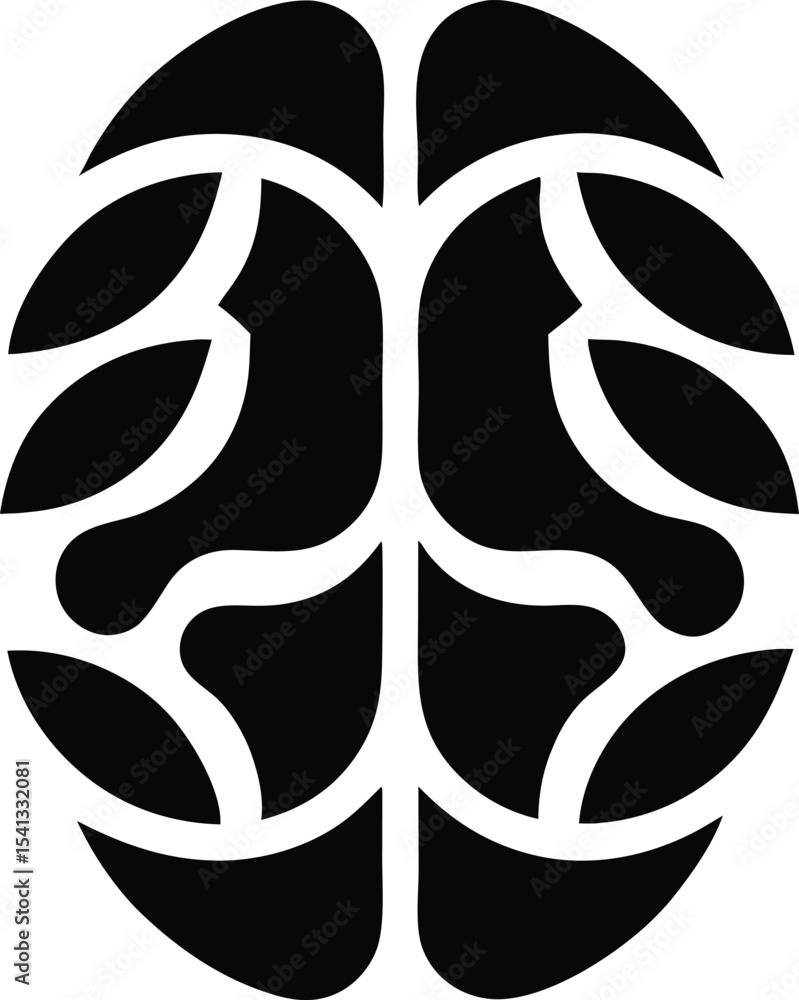 Aufkleber simple ai brain icon vector silhouette depicting artificial intelligence and knowledge