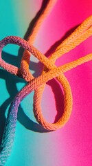 Vibrant Orange Rope on Pink-Blue Gradient
