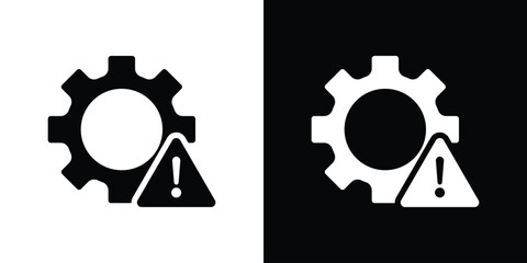 Failure icon in flat black solid vector set