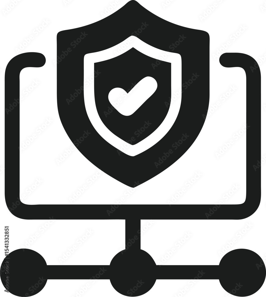 Poster secure vpn connection illustration depicting network security and data protection