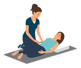Woman Performing Physical Therapy on Patient in Relaxing Environment