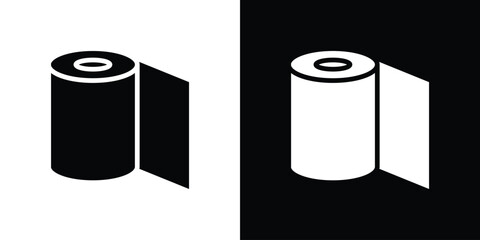 foil roll icon in flat black solid vector set