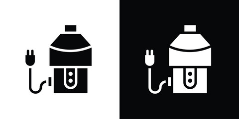 Garbage disposal icon in flat black solid vector set