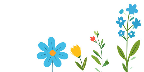 Beautiful blooming yellow tulips on a white background