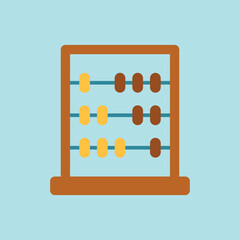 Bright abacus icon in rich colors. Useful for education and bookkeeping visuals.