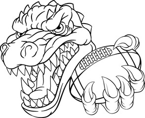 Crocodile Dinosaur Alligator Football Sport Mascot