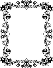 Filigree Heraldic Crest Motif Floral Pattern Frame
