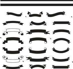 Ribbon banner set. Simple ribbons. Vector