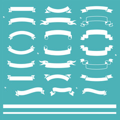 Ribbon banner set. Simple ribbons. Vector