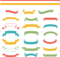 Ribbon banner set. Simple ribbons. Vector