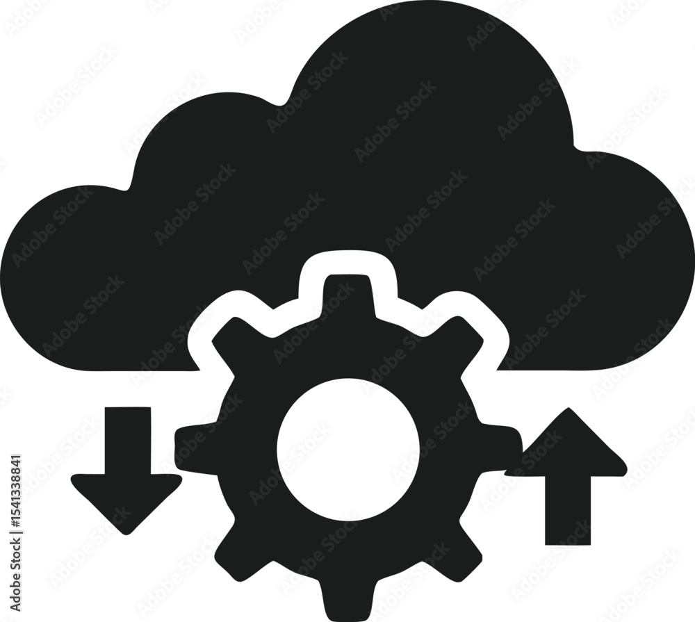 Aufkleber Cloud data processing technology vector icon depicting data transfer and optimization