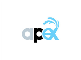 Fototapeta premium Apex Logo Design Light Grey Black and Light Blue Water Splash V E C T O R vector