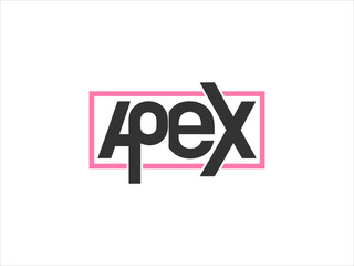 Pink Rectangle Enclosing Black Apex Text Vector Graphic Design typography logo