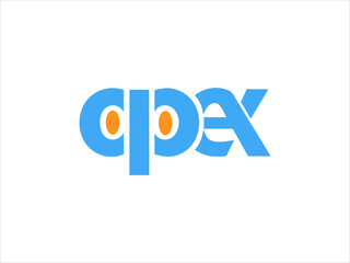 Apex Logo Design Blue and Orange Color Scheme V E C T O R Wordmark Branding Identity vector