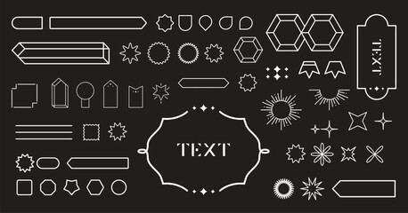 Set of vitage label, badges shape and ribbon baner collections. Vector. Black template for patch, insignias, overlay